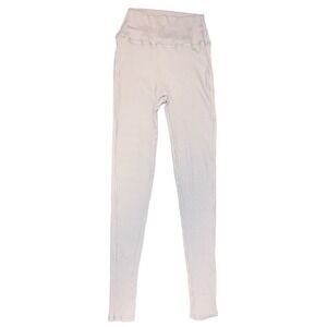 Pepper Ribbed High‎ Waist Leggings Medium Cool Pale Purple Gray Stretch Lounge